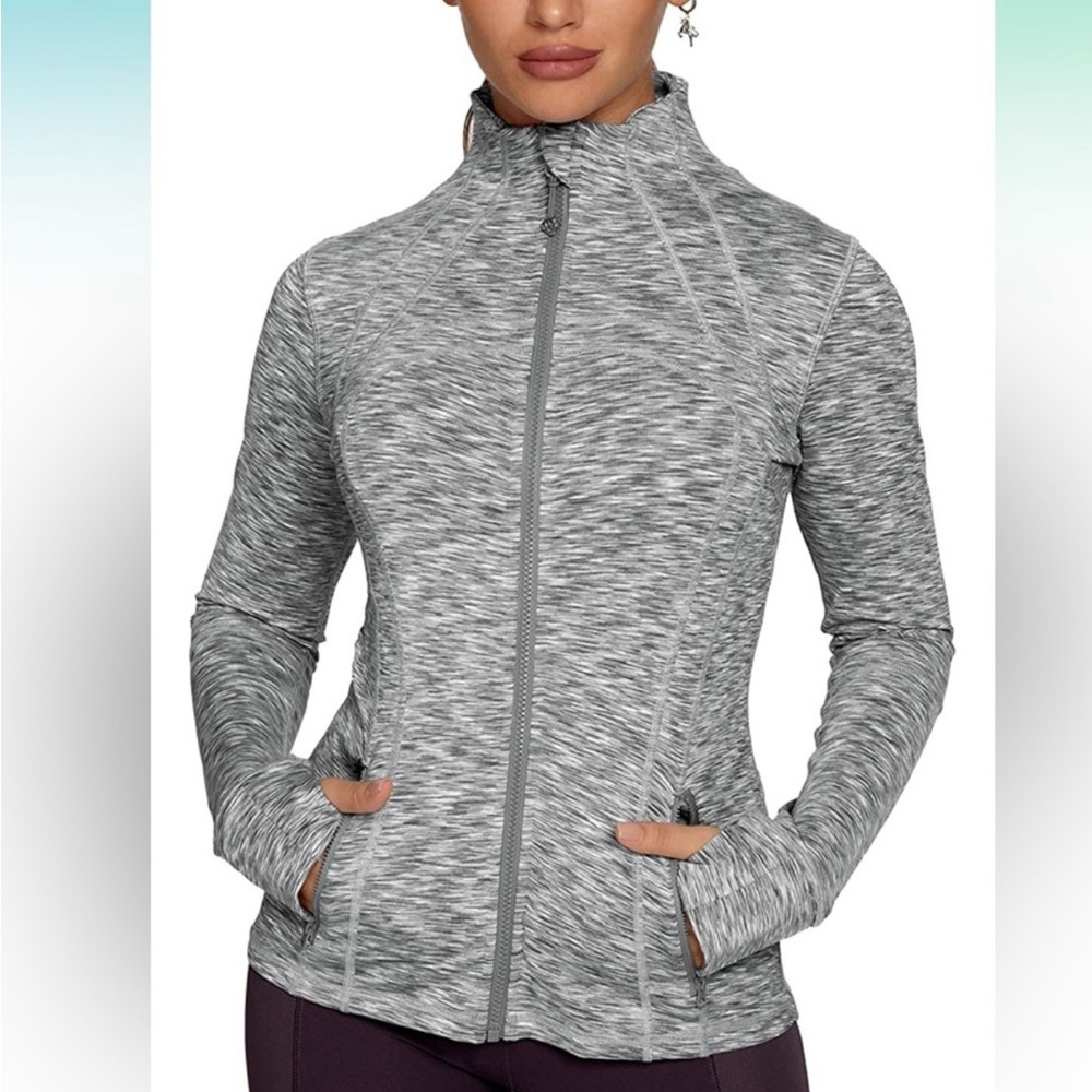 Queenieke Grey Soft‎ Jacket With Thumb Holes & Fold Over Cuffs Size M